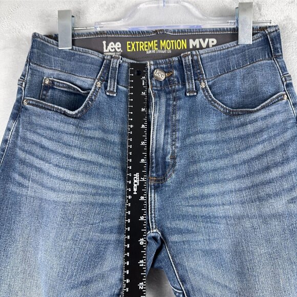 Lee Straight Leg Jeans Mens Size 32X32 Extreme Motion Slim Fit 102018456 Blue - Picture 8 of 12